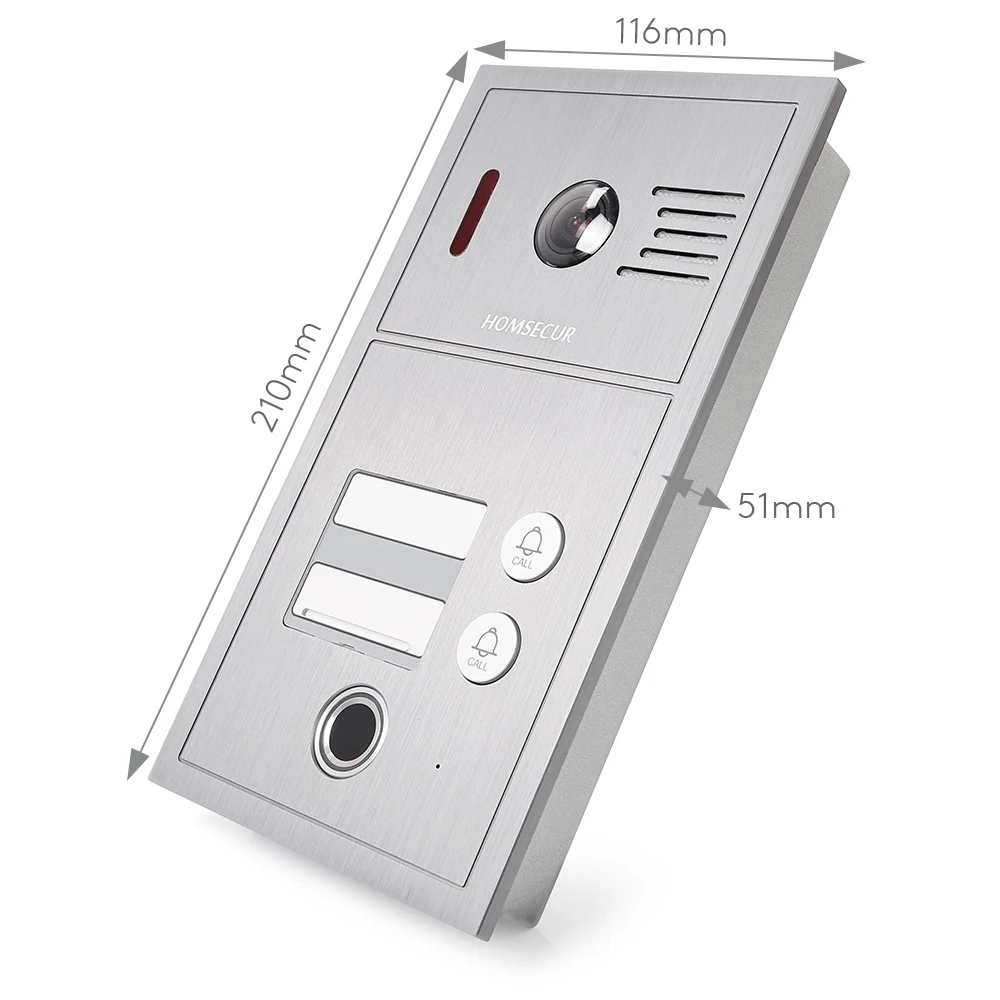 HOMSECUR WIFI Video Doorphone Intercom Door Bell RFID Auto Recording 2 Families - Imagen 2