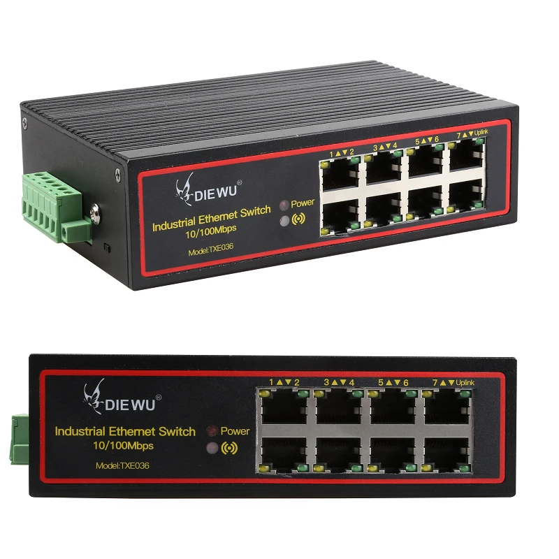 DC9~58V RJ45 Hub network switch DIN rail type 10/100M Ethernet Smart Switcher 8-Port Industrial switch Internet Splitter adapter - Imagen 5