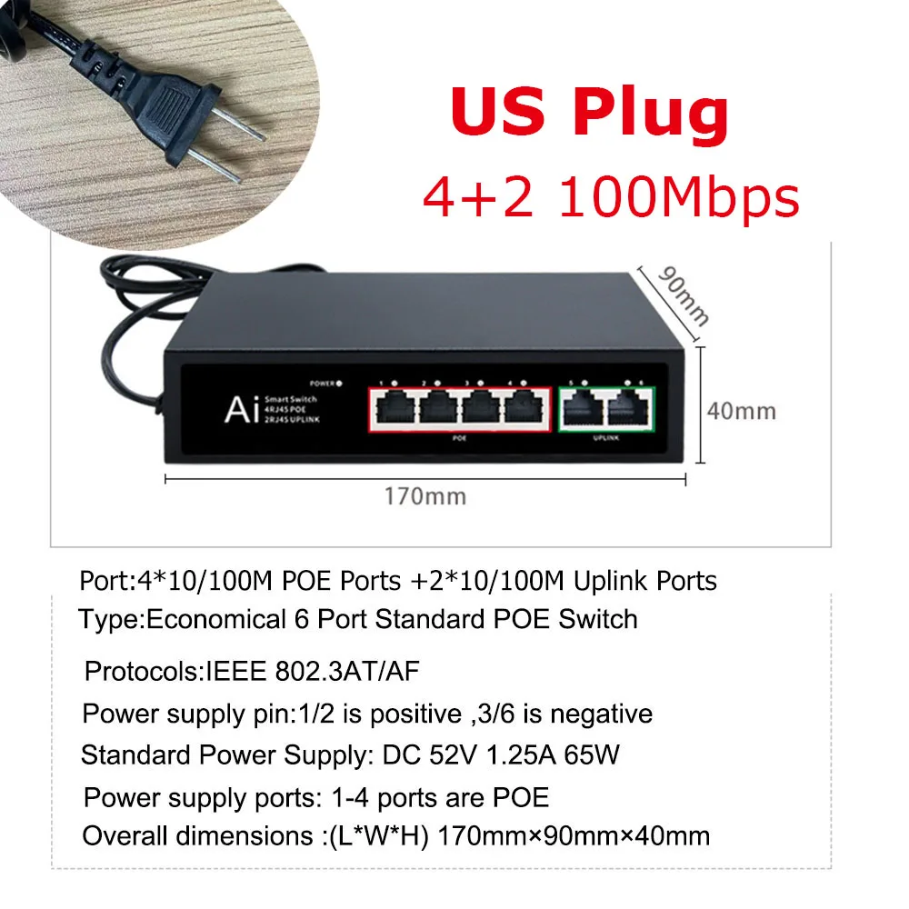 6Ports 100M US