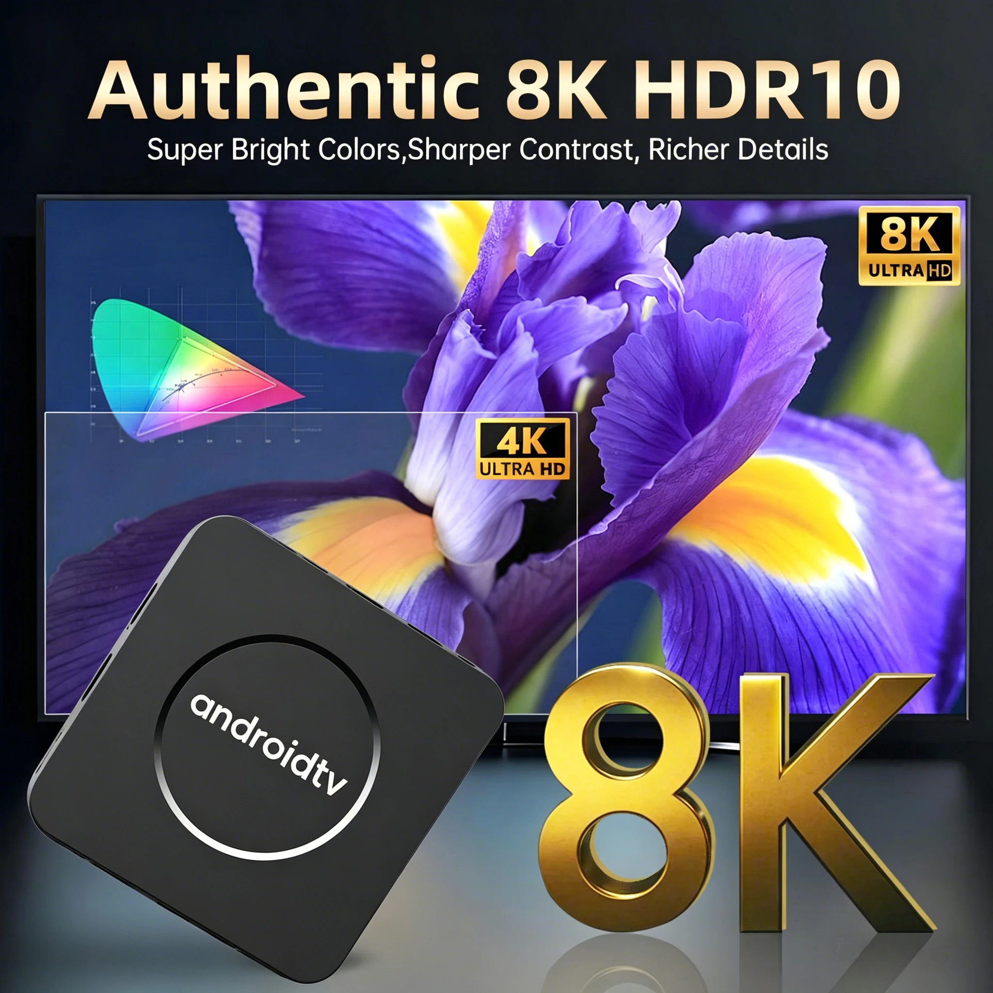 Q10 Smart TV Box Android 16 Allwinner H313 8GB 128GB Dual Wifi BT5.4 Google Voice Assistant 8K HD Video Media Player Set Top Box - Imagen 6