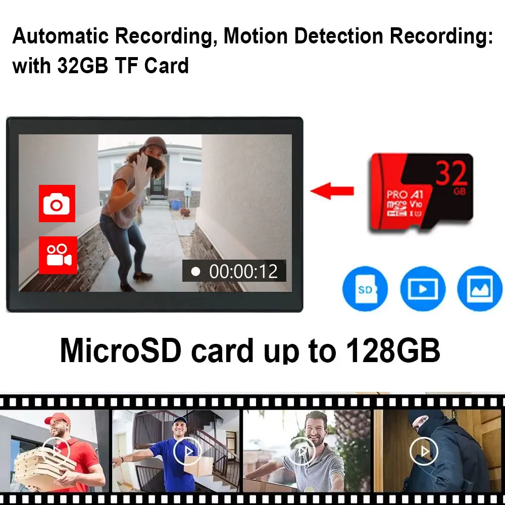 Tuya Wifi Smart Home Video Door Phone Video intercom 1080P 10inch Touch Monitor 2-Wires Doorbell Door Camera Security System - Imagen 4