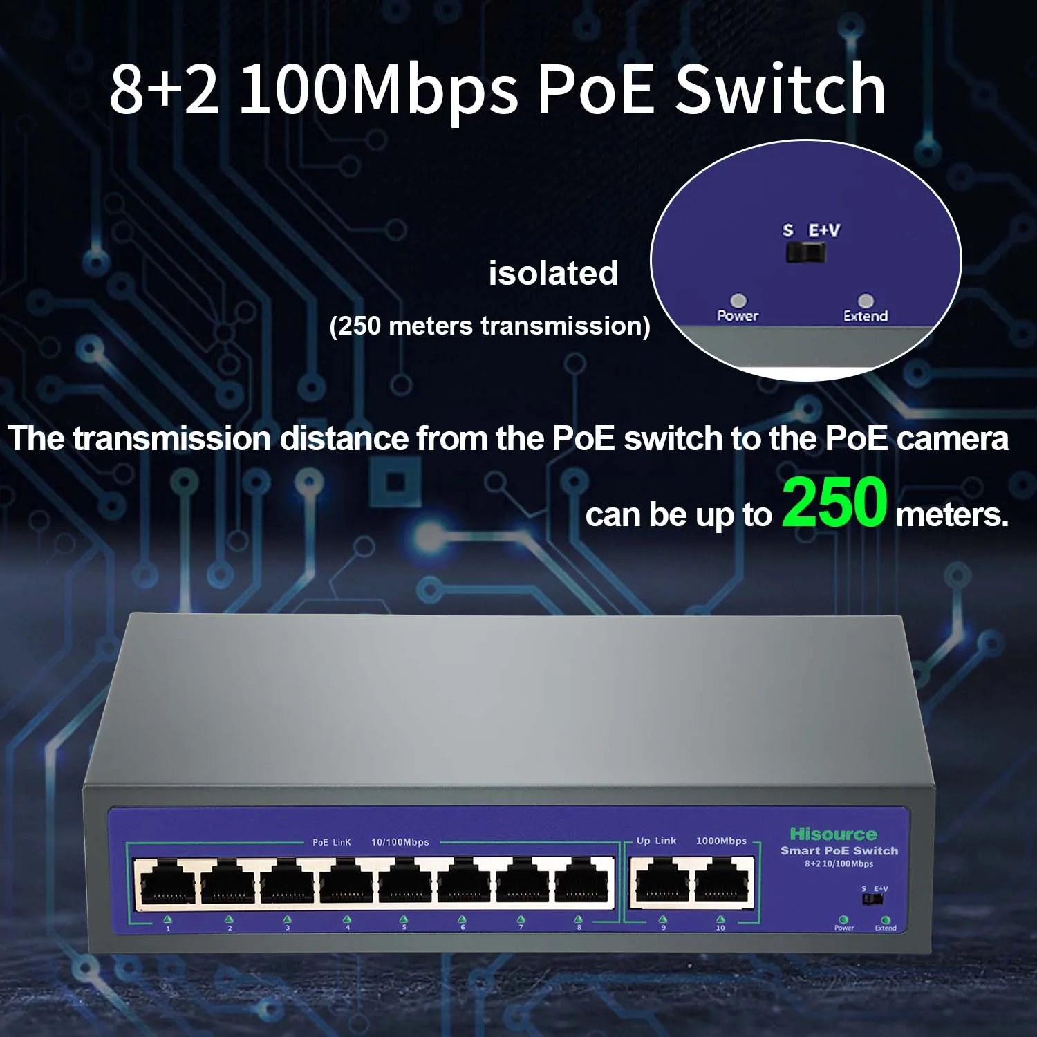 4 6 8 9 Port 10/100Mbps Ethernet Fast Switch High Power 120W POE Switch IEEE 802.3af/at with VLAN for IP Camera - Imagen 6