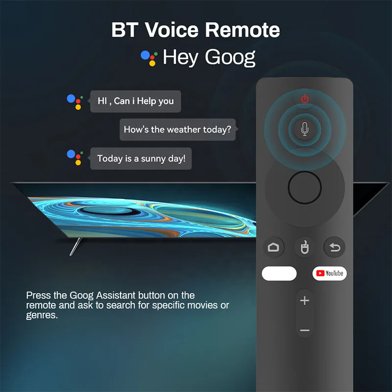 2026 U8 Clé TV Android 10.0, box H313, HDR, WiFi BT5, 2.4G 5G 4K HD, télécommande vocale, décodeur – Image 2