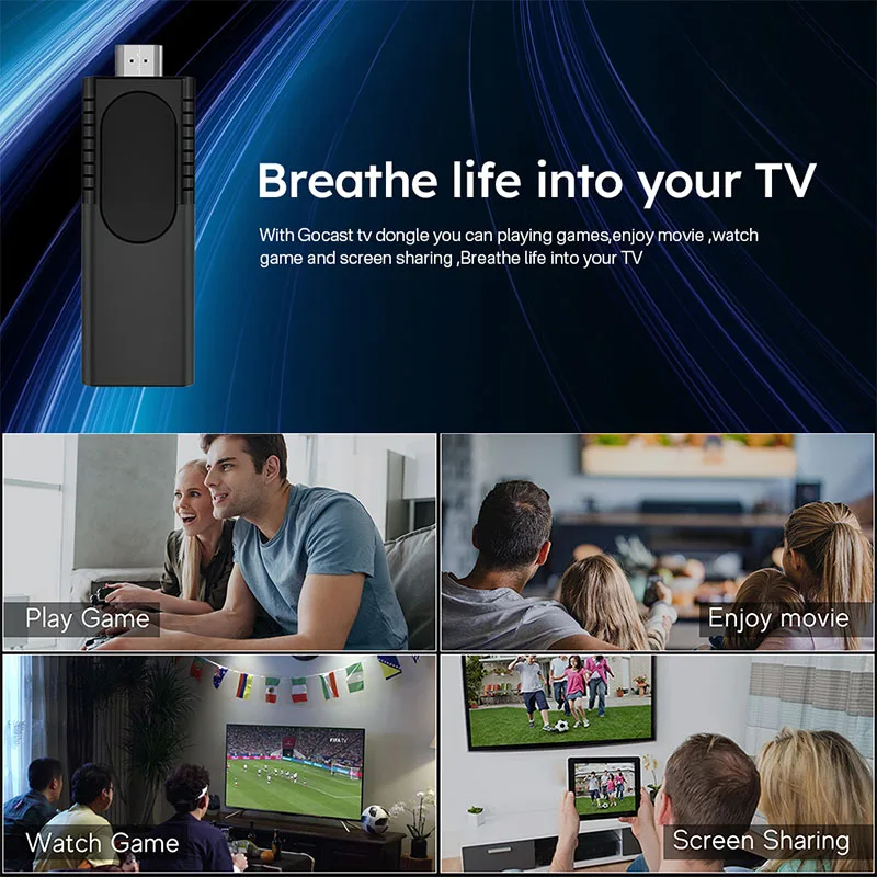 2026 U8 Clé TV Android 10.0, box H313, HDR, WiFi BT5, 2.4G 5G 4K HD, télécommande vocale, décodeur – Image 4