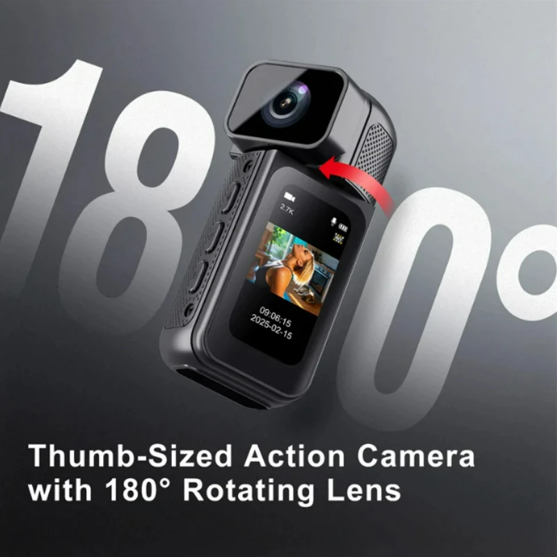 2.7K UHD Mini Action Camera 1.47" HD Screen Portable Digital Video Recorder WiFi Sports Camera for Cycling & Outdoor Recording - Imagen 3