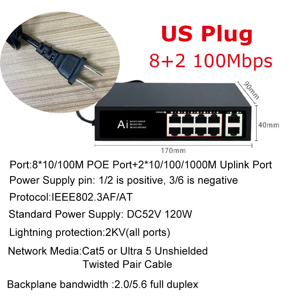 10Ports 100M US