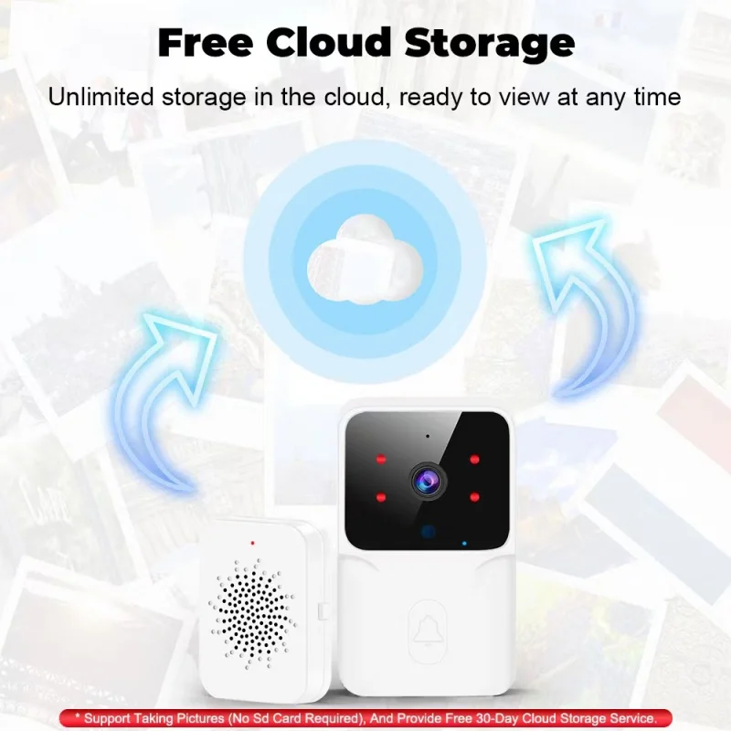 Doorbell Video Low-Power WiFi Link Rechargeable Type Doorbell Night Vision HD Smart Security 1 to 1 Home Intercom - Imagen 4