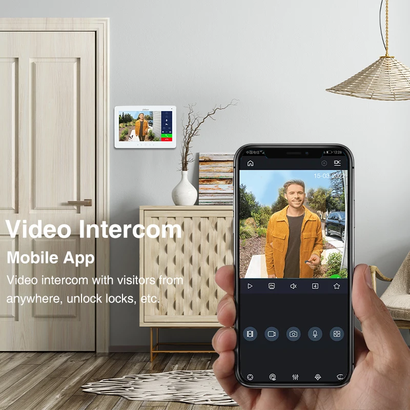 Dahua 7 inch Wifi Touch Monitor VTH2621G-WP Wireless Video DoorPhone Doorbell VTO2211G-WP Station 1080P PoE Intercom System Kit - Image 2