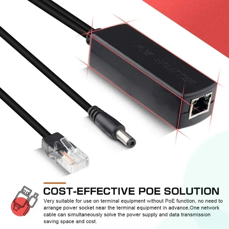 1 Pair Passive PoE Injector and PoE Splitter Kit POE Cable POE Splitter RJ45 Injector Power Supply Module 12-48v for IP Camea - Imagen 4