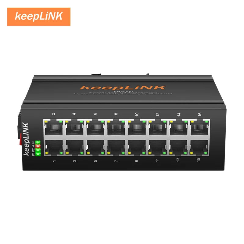 KeepLiNk Industrial 16-Port Megabit DIN-Rail Ethernet Switch - Imagen 3