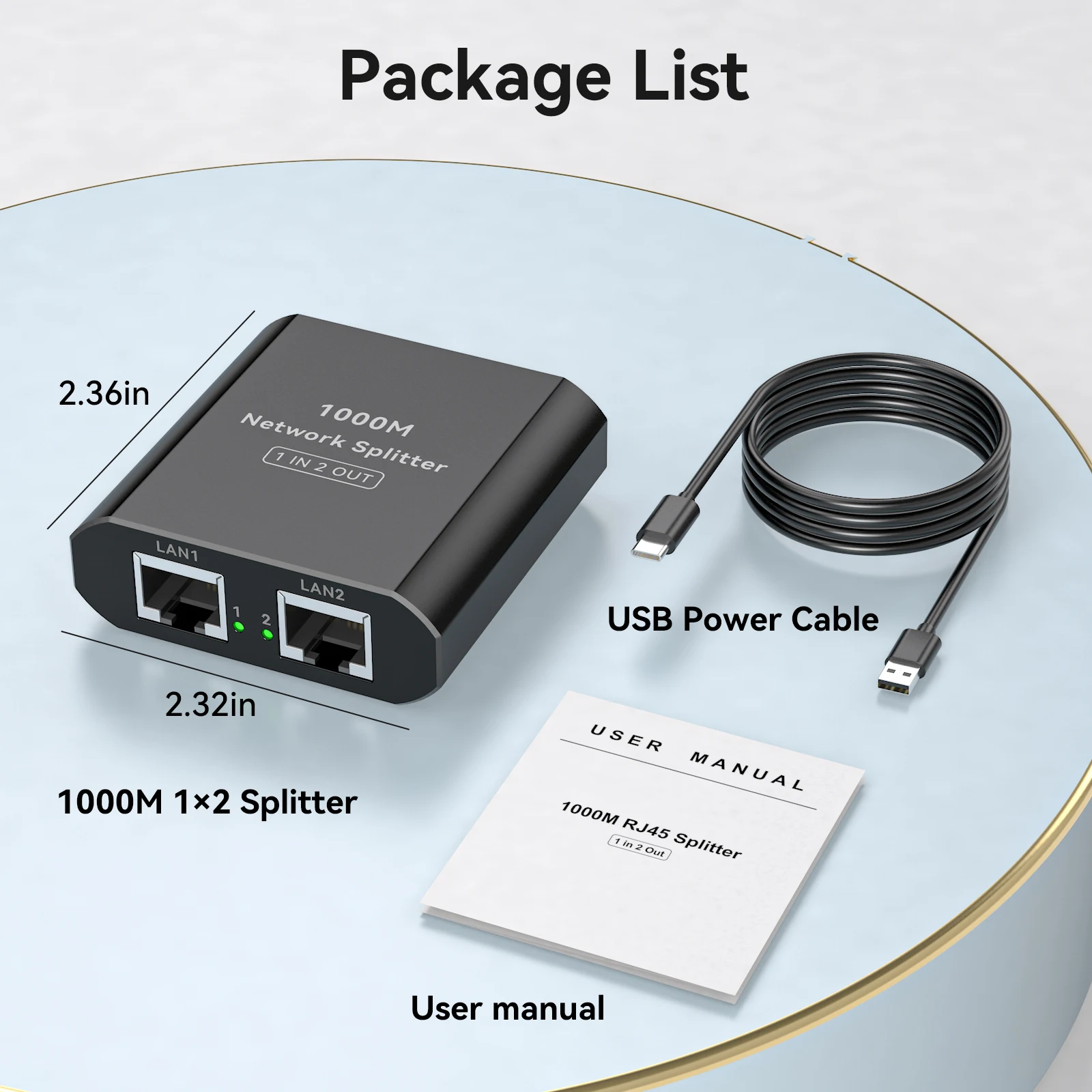 RJ45 Splitter 1 to 2 1000 Mbps Ethernet Splitter with Type-C Power Cable 1 in 2 Out Gigabit Switch Wireless Cable Switcher VPFET - Image 6