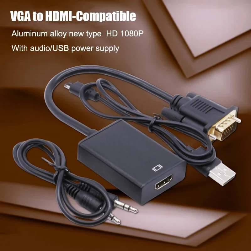VGA To HDMI-Compatible Cable Converter for Ps4 Tv Box Aux Audio Splitter Display Port Projector Television Extender Adapter - Imagen 6