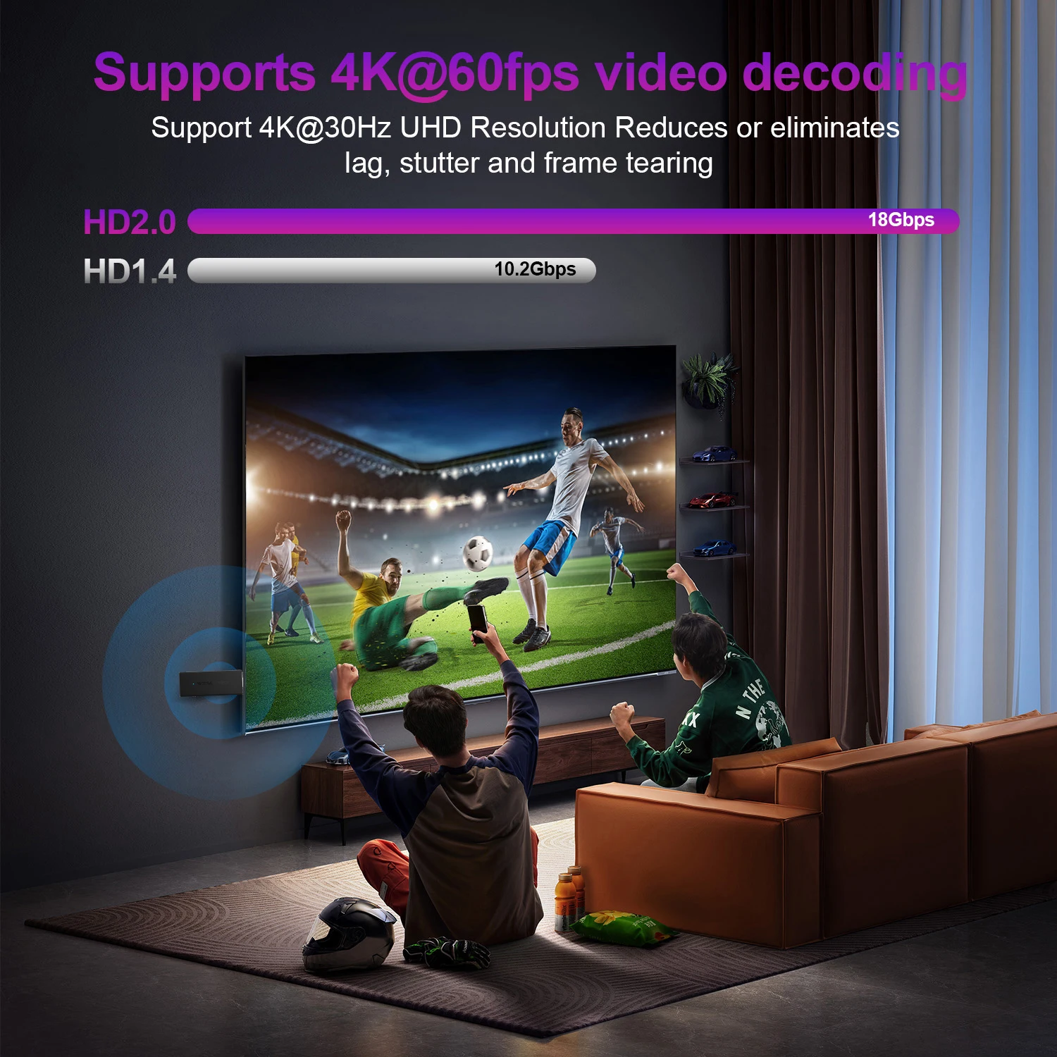 WESOPRO Clé TV Android G2 MAX, dongle IPTV 4K, lecteur streaming, 2 Go RAM 16 Go ROM, double bande WiFi 2.4GHz & 5.0GHz – Image 3