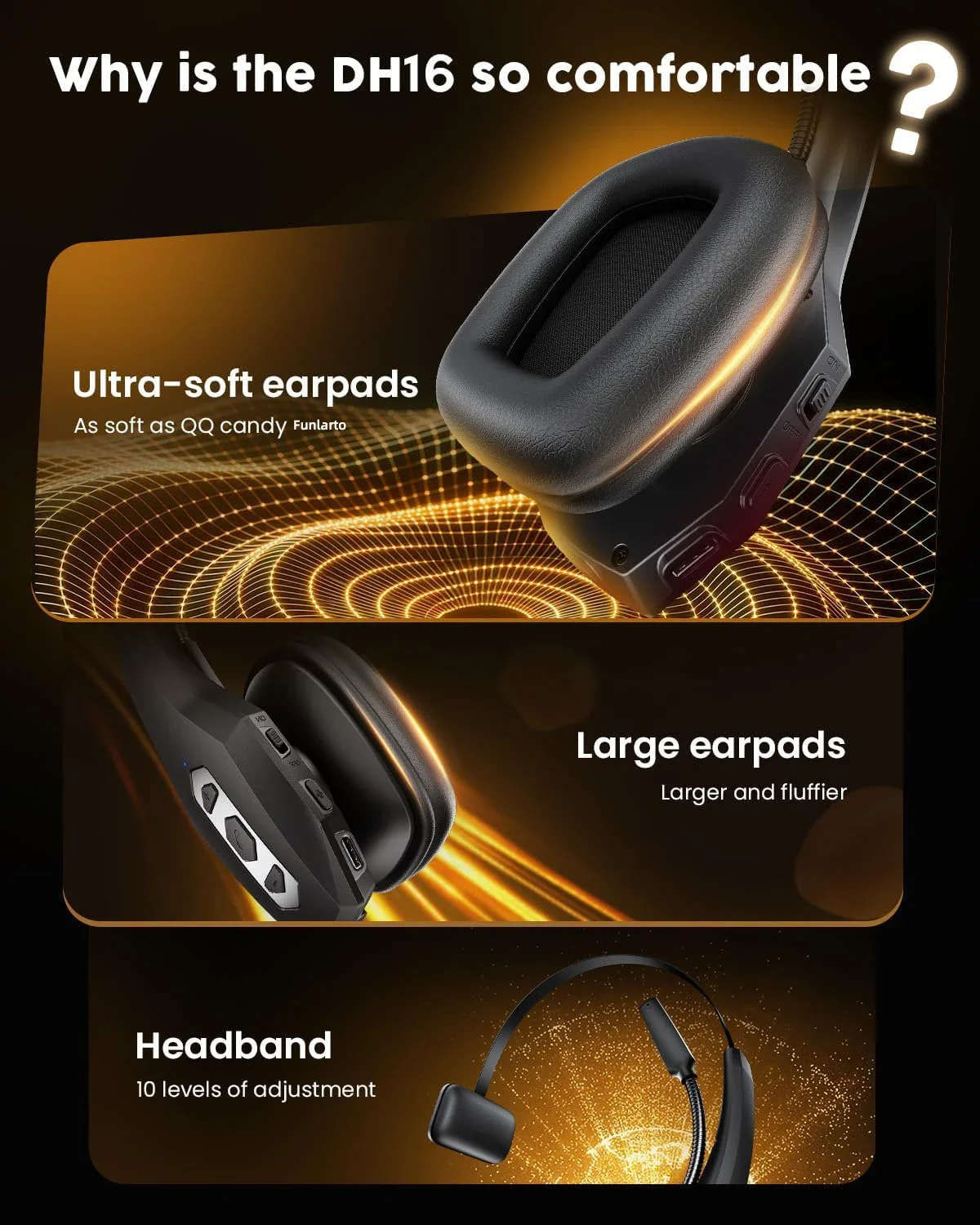 Casque Bluetooth Trucker avec base de charge, sans fil mains libres, micro antibruit et bouton mute, 56 h d'autonomie – Image 5