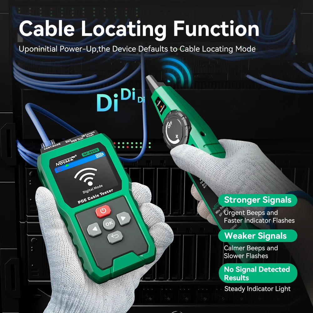 NOYAFA NF-8505 Network Cable Tester LCD Display Cable Tracer PoE Checker Measure Cable Distance Tester - Imagen 6