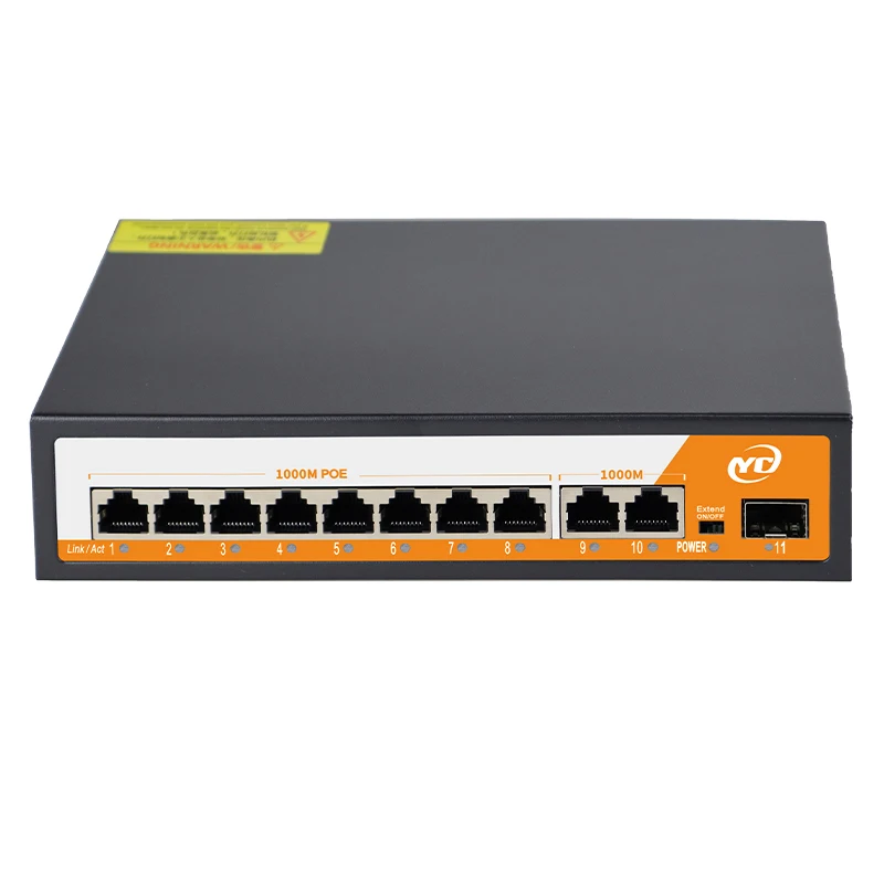 New 11-Port Gigabit POE RJ45 SPF Ethernet Switch with for 802.3af/at Uplink Unmanaged Plug and Play,for IP Camera/NVR - Image 5
