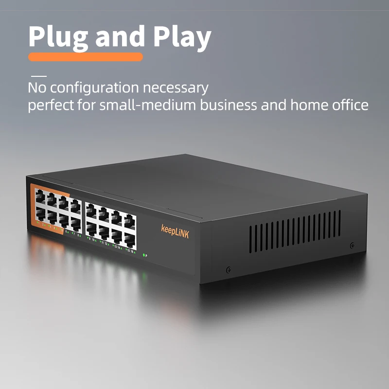 KeepLink Switch Ethernet Gigabit 16 ports, non administrable, plug and play – Image 2