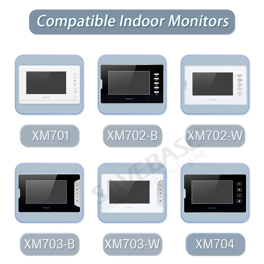 HOMSECUR 520C-4 Caméra de sonnette pour système d'interphone vidéo HDS, 4 familles – Image 2