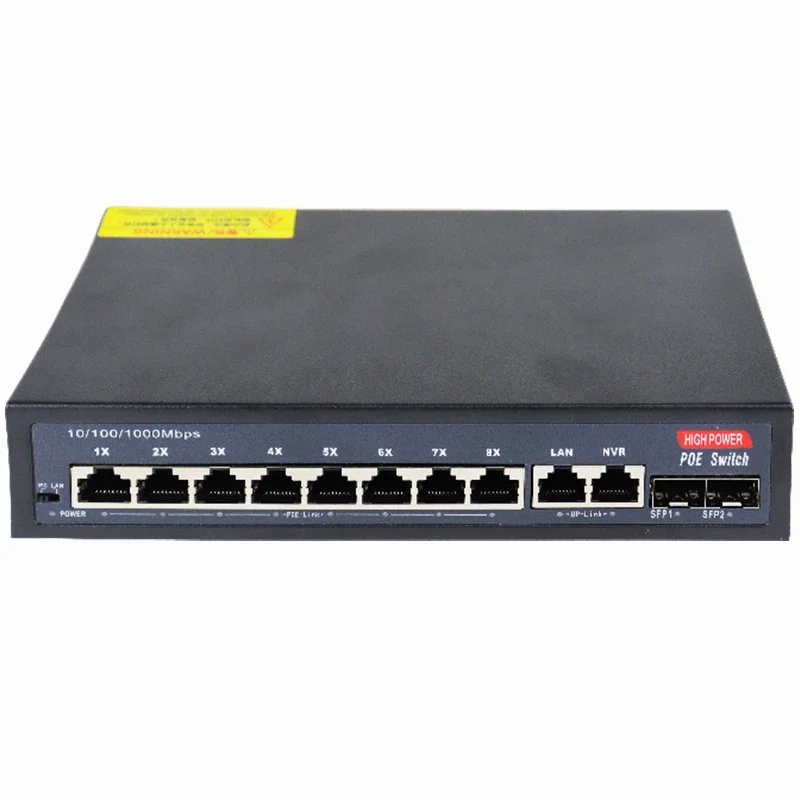 12-Port Gigabit POE RJ45 Ethernet Switch SFP with for 802.3af/at Uplink Unmanaged Plug and Play,for IP Camera/NVR - Imagen 6