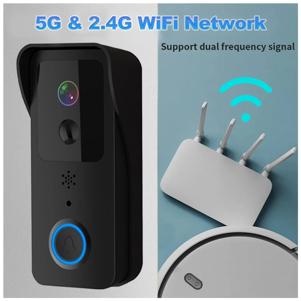 5G 2.4G WiFi Video Doorbell 1080P Tuya Smart Outdoor Wireless Intercom Waterproof Wireless Camera Ringing Bell - Imagen 2