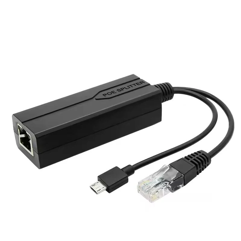 POE Splitter 48V to 5V Micro USB tpye-C 100Mbps and1000Mbps Gigabit POE Camera Injector Power Supply for Huawei Hikvision - Imagen 6