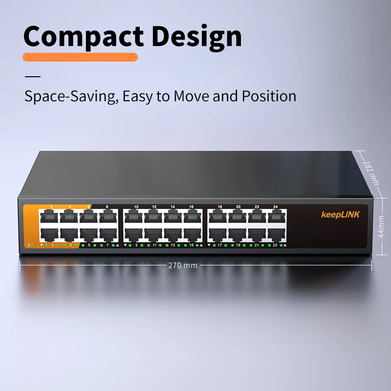 KeepLiNK Switch Ethernet Gigabit 24 ports, non administrable, plug and play – Image 2