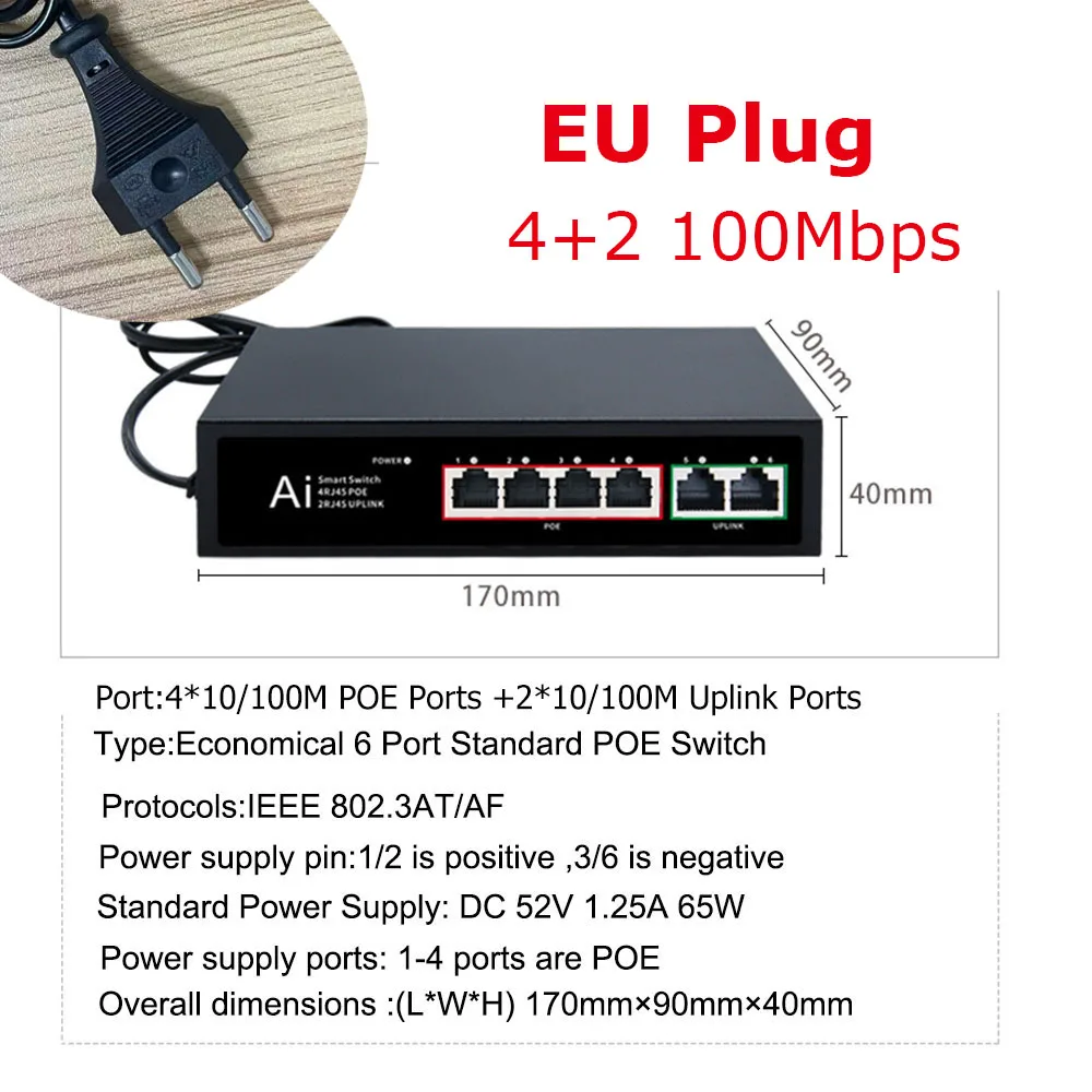 6Ports 100M EU