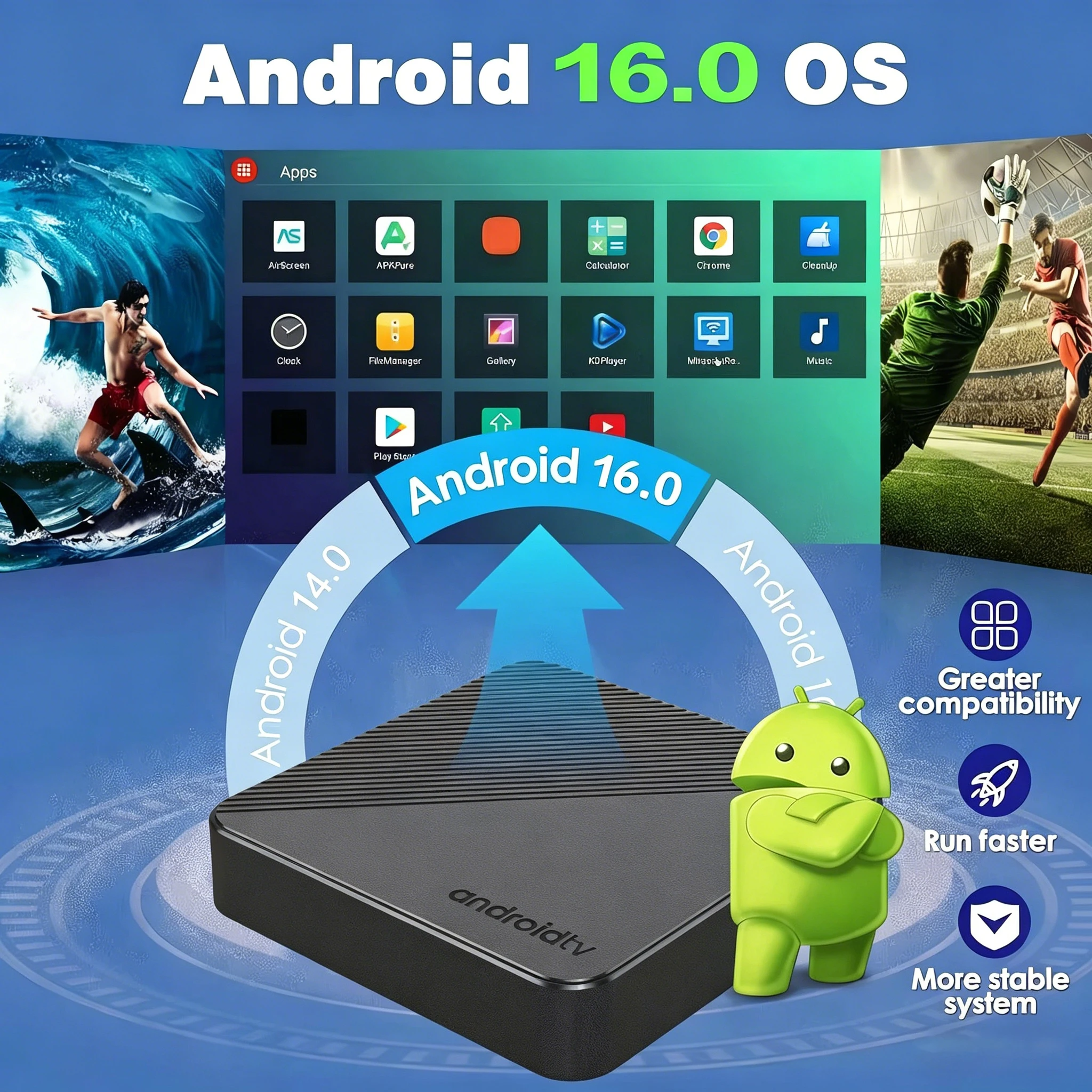 Box TV Smart Android 16 2026 T8 RK3518, WiFi6, Google Assistant, vidéo 8K, BT6.0, Netflix, 8 Go 128 Go, très rapide – Image 2