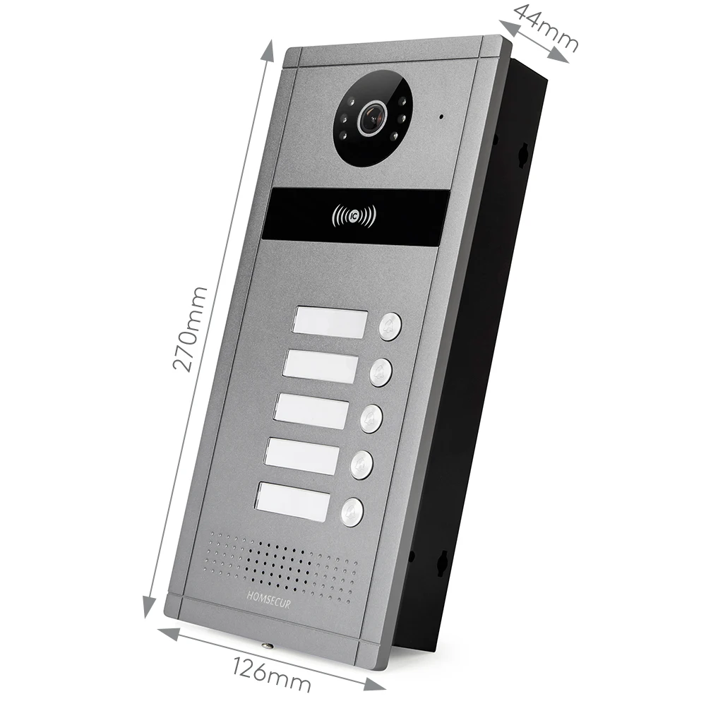 Video Doorphone Intercom System,7" Monitor, IR, Live View and Conversation,Unlock by Monitor APP/Swipe Card, (for 5-Family) - Imagen 2