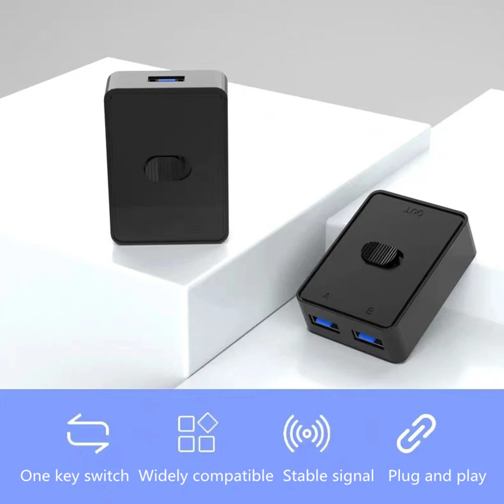 USB 3.0 Switcher KVM Switch 1x2/2x1 Bidirectional Shared Controller Splitter for Computer PC Keyboard Mouse Printer USB 2.0 Hub - Imagen 5