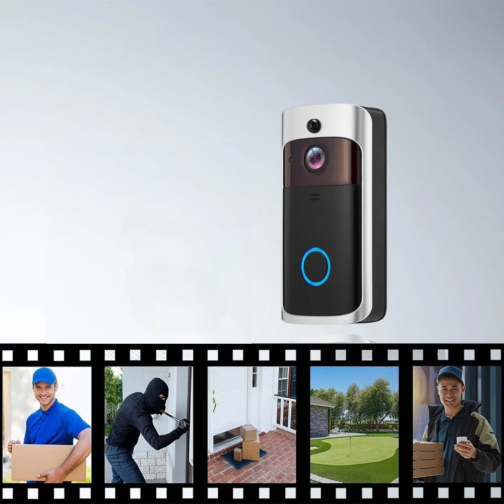 2026 Nouveau V5 Sonnette vidéo WiFi sans fil 1080P, interphone vocal, caméra smart étanche, sécurité domestique, portier – Image 5