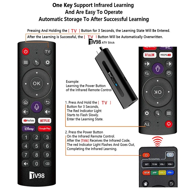 TV98 ATV Stick Android 14 BT 5.0 Allwinner H313 4Core 4G 5G Dual WiFi Voice Remote HD 8K 4K @60fps TV stick 8GB 128GB iptv - Image 6