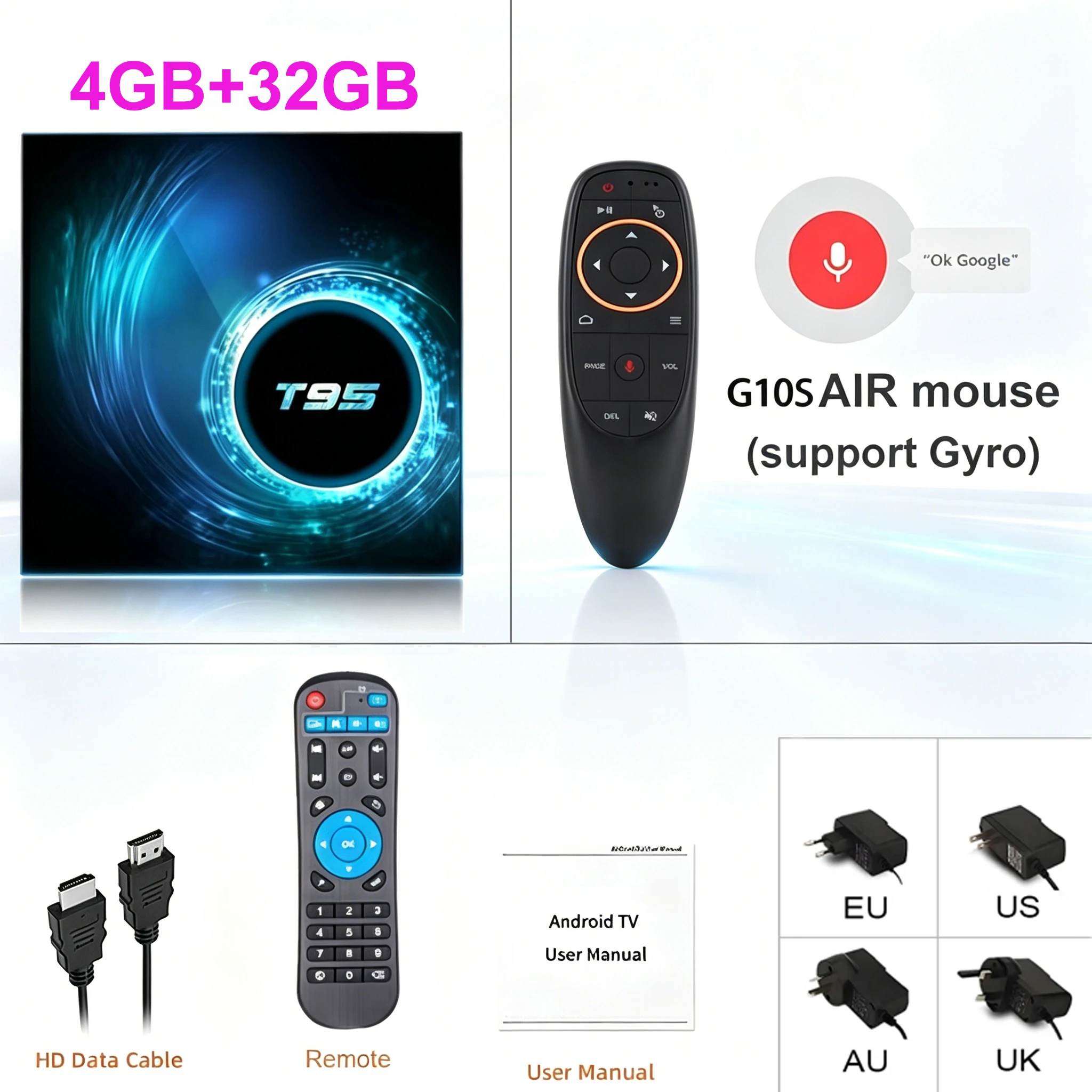 4GB 32GB Voice Remot