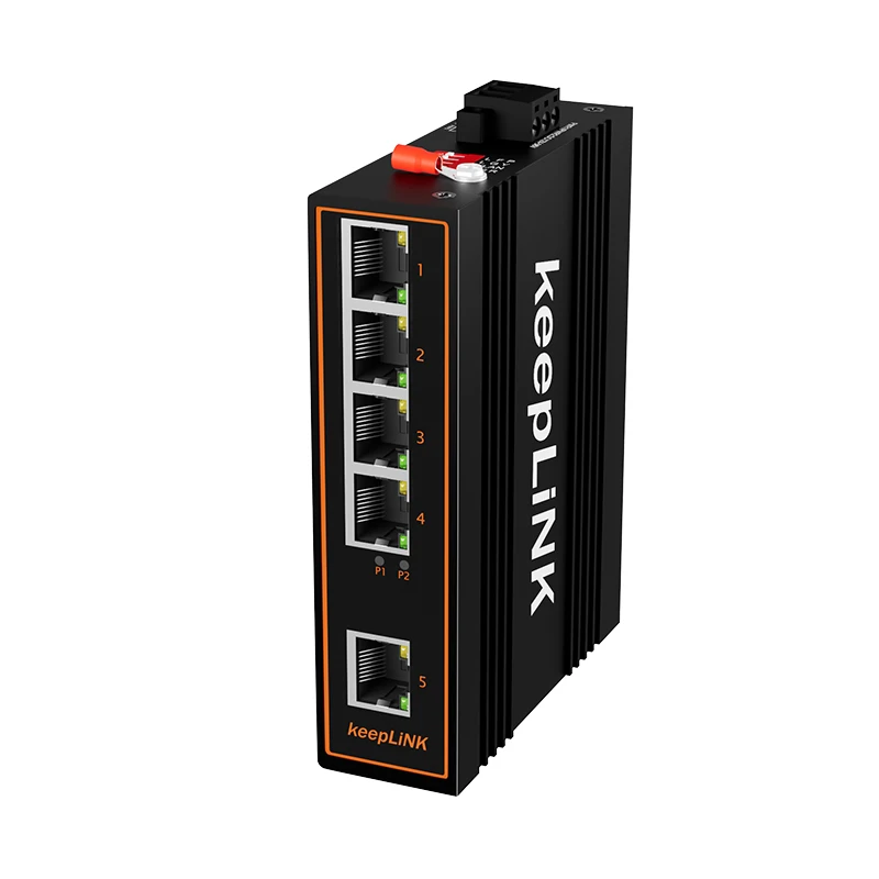 KeepLiNK Industrial 5-Port full gigabit unmanaged Ethernet Switch DIN Rail IP40 Metal Housing - Imagen 6