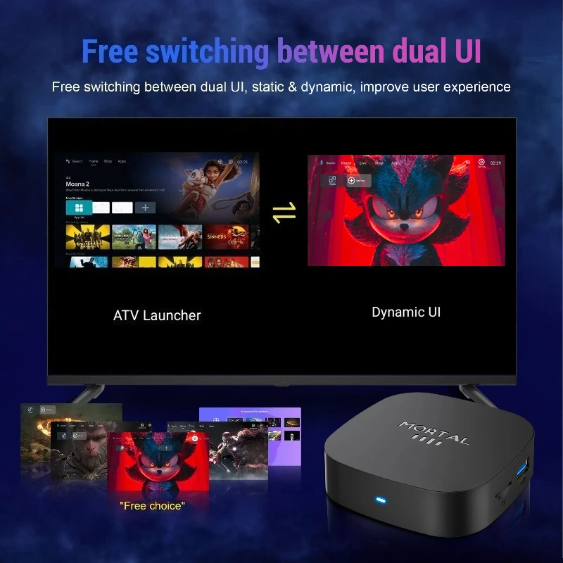 2026 Nouvelle Box TV Smart Android 16 Rockchip RK3518, WiFi6, BT 5.4, interface 8K HD, lecteur multimédia, assistant vocal, IPTV – Image 6
