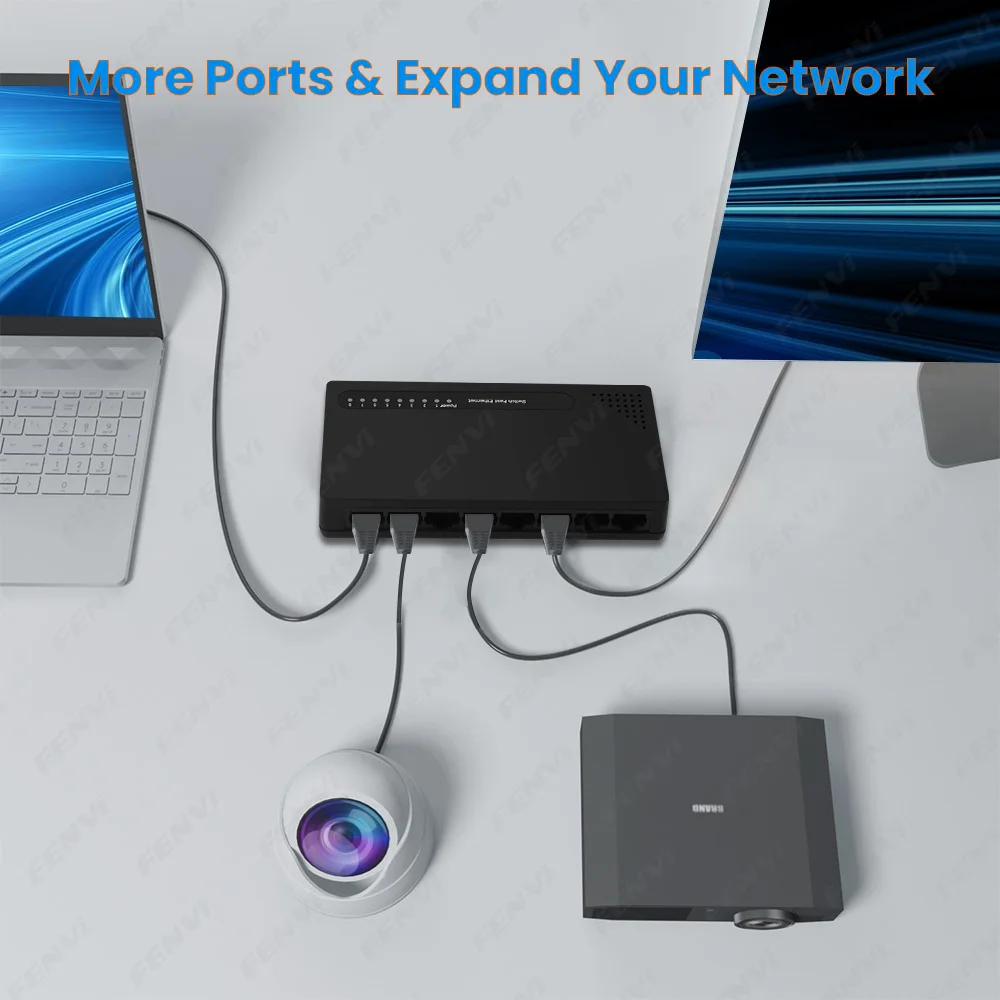8 Port Gigabit Ethernet Switch 10/100/1000Mbps Desktop Network Switch 1Gbps Network Switch Plug&Play RJ45 LAN Hub for PC Office - Imagen 6
