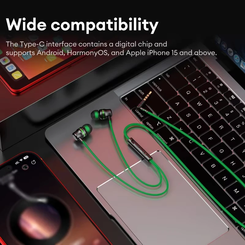 Lenovo YF38 Wired Headphones Type-C/3.5mm With Wire Control In-ear Wired Earphones With Mic For Laptop Computer Tablet Phone - Image 4