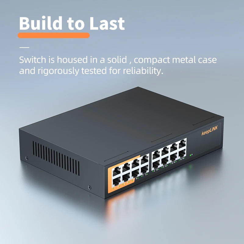 KeepLink Switch Ethernet Gigabit 16 ports, non administrable, plug and play – Image 3