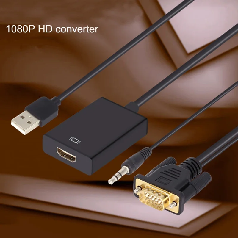 VGA To HDMI-Compatible Cable Converter for Ps4 Tv Box Aux Audio Splitter Display Port Projector Television Extender Adapter - Imagen 5