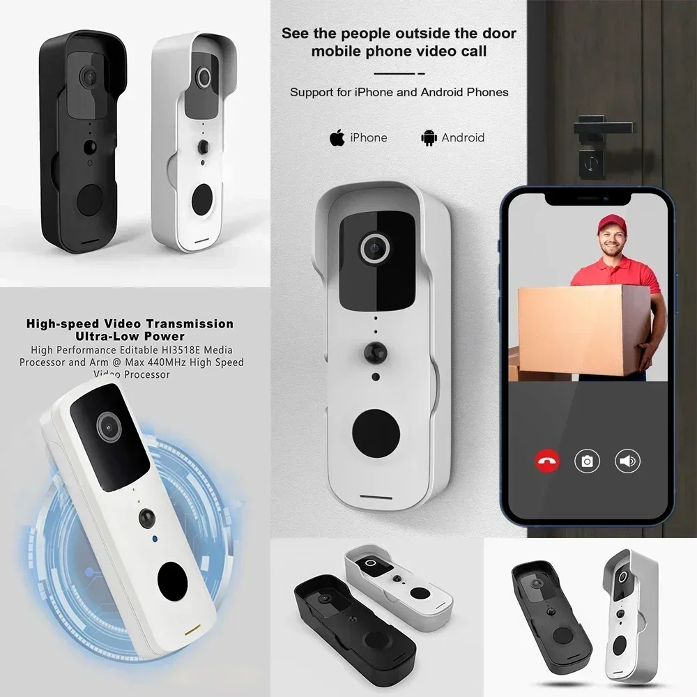 Smart Video Doorbell Waterproof Night Vision Door Viewer 1080P FHD Camera Digital Visual Intercom WIFI 2.4G Tuya Door Bell - Image 5