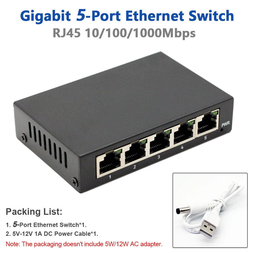 5 Ports Gigabit