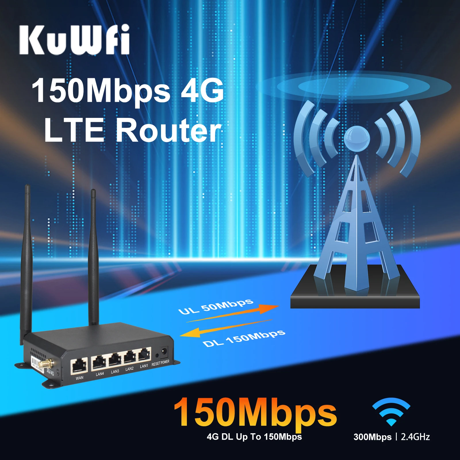 KuWFi 4G SIM Card Router Wireless WIFI Router 2.4G LTE Access Point Support VPN DDNS Hotspot Network Adapter for IP Camera - Imagen 5