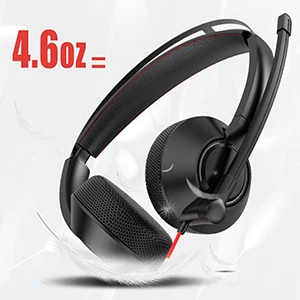 Sdf90cdc09f33499ea84cfd9fe8e3c0eaX BINNUNE Casque professionnel filaire pour PC portable ordinateur, avec micro antibruit, pour Zoom bureau conférence