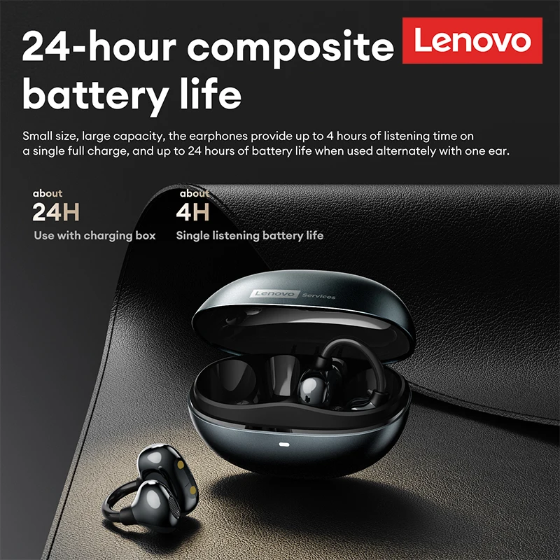 Lenovo RS106 OWS Ear Clip Bluetooth 6.0 Earphones Stereo Sound Sports Music Wireless Headphones Low Latency HD Call Earbuds New - Image 5