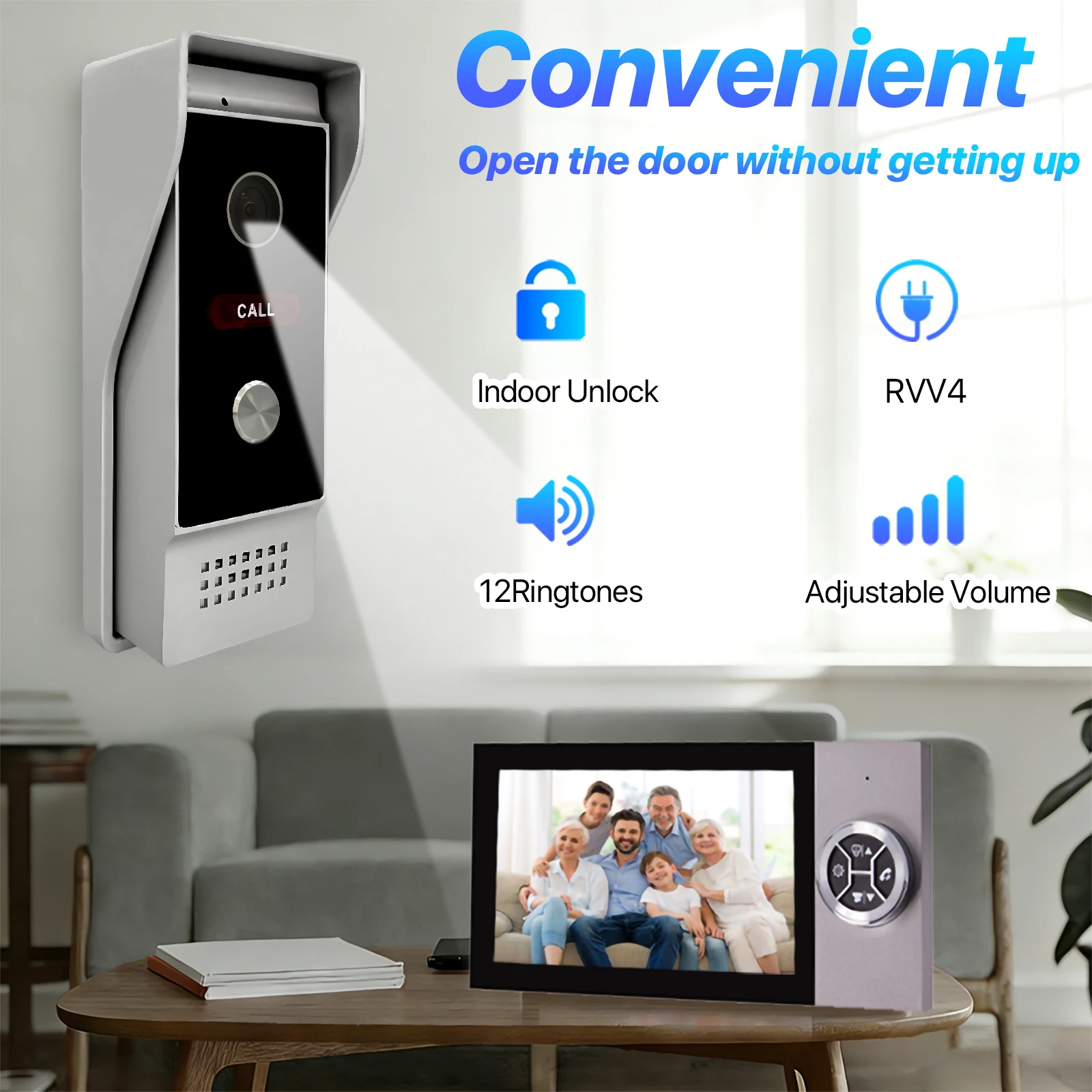 7 Inch 4-Wired 1080P Waterproof Video Intercom Doorbell, Home Assistant Intercom System for Villa Apartment Gate - Image 2
