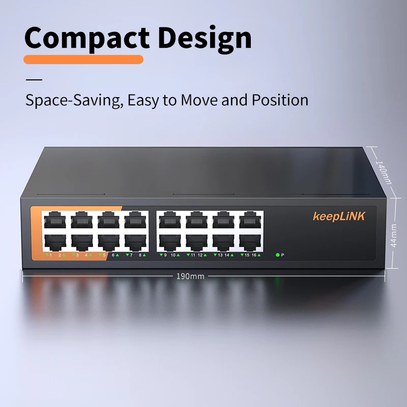 KeepLink Switch Ethernet Gigabit 16 ports, non administrable, plug and play – Image 4