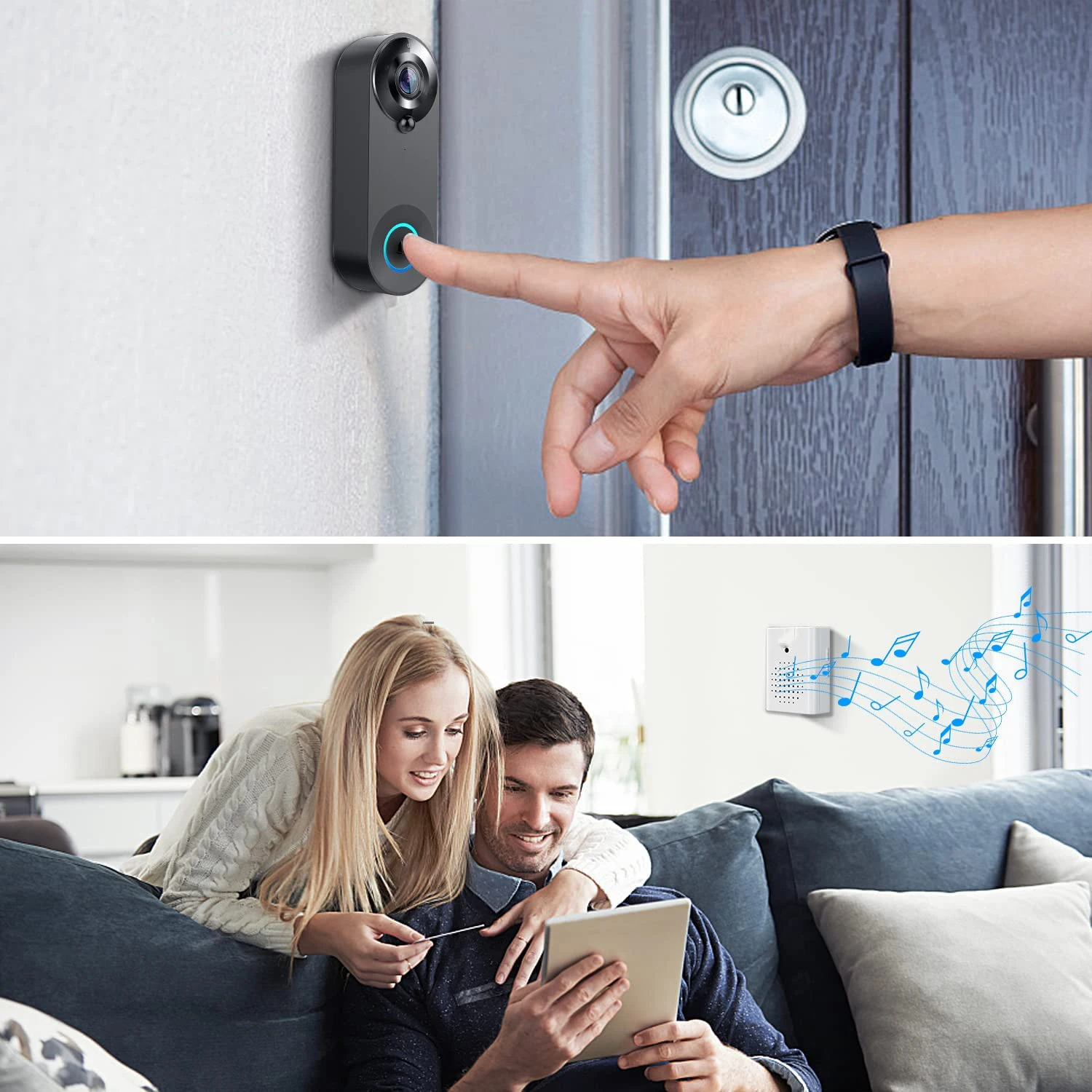 1080P Wireless Video Doorbell Camera WiFi Smart Door Bell Tuya Smart Home Security Motion Detect Night Vision Intercom Doorbell - Imagen 4