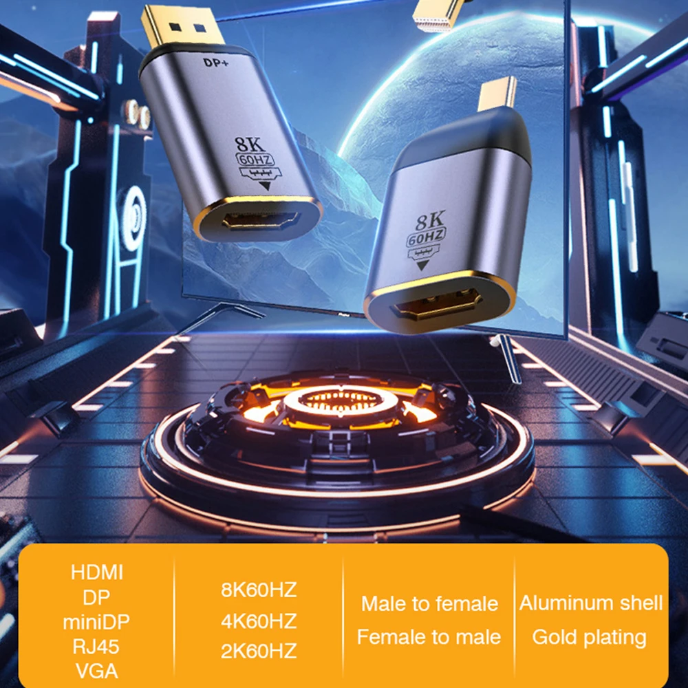 USB Type C To HDMI-Compatible 8K USB C to DP DisplayPort miniDP 4K VGA Adapter For Laptop MacBook TV Box PS5 Switch iPad Galaxy - Imagen 3