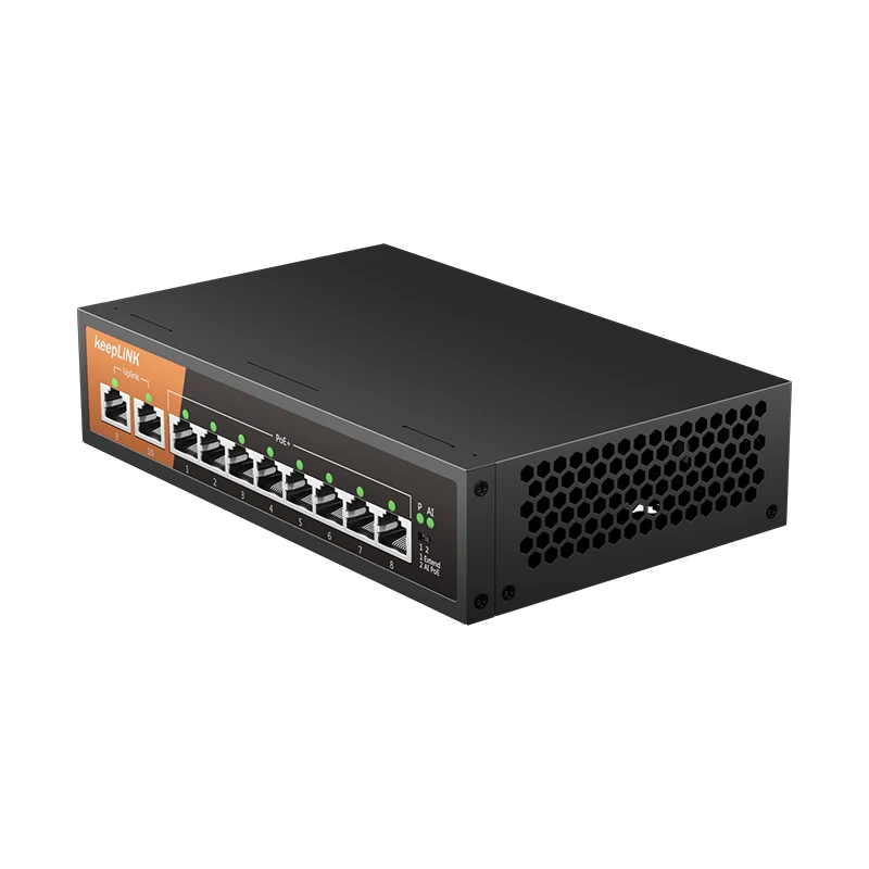 KeepLiNK 10-Port Gigabit Switch with 8-PoE and 2-RJ45 for Uplink Unmanaged Plug and Play - Image 5