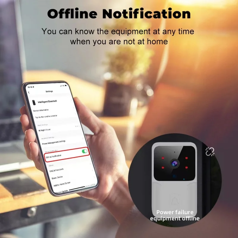Doorbell Video Low-Power WiFi Link Rechargeable Type Doorbell Night Vision HD Smart Security 1 to 1 Home Intercom - Imagen 5